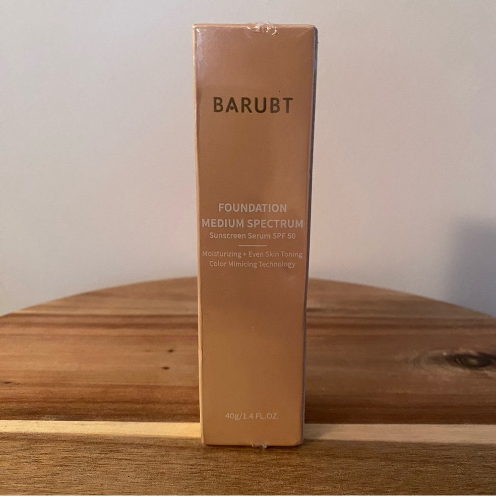 Barubt Foundation Medium Spectrum Sunscreen Serum SPF 50 New Sealed 8/27